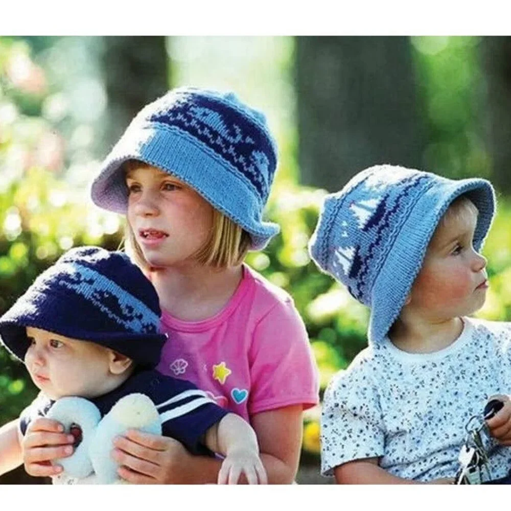 New Fiber Trends CH-5 Whales & Sails Child Boat Hat Cap Knitting Pattern